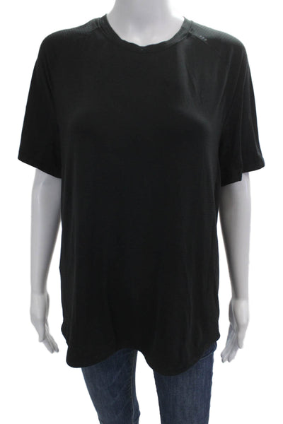 Lululemon Women Basic Black Short Sleeve Crew Neck T-Shirt Size S