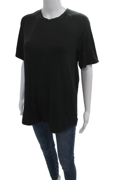Lululemon Women Basic Black Short Sleeve Crew Neck T-Shirt Size S