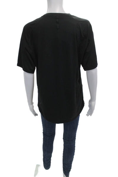 Lululemon Women Basic Black Short Sleeve Crew Neck T-Shirt Size S