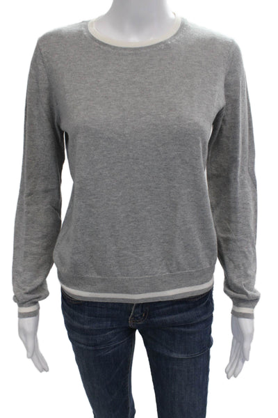 Minnie Rose Unisex Pullover Cashmere Sweater Gray Crew Neck Long Sleeve Size S