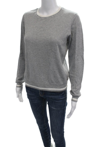 Minnie Rose Unisex Pullover Cashmere Sweater Gray Crew Neck Long Sleeve Size S