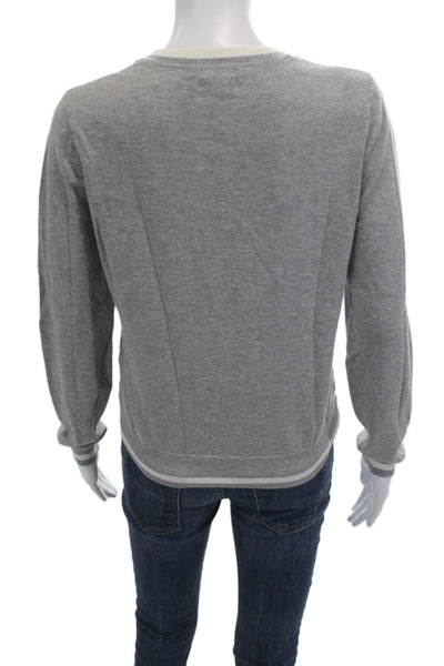 Minnie Rose Unisex Pullover Cashmere Sweater Gray Crew Neck Long Sleeve Size S