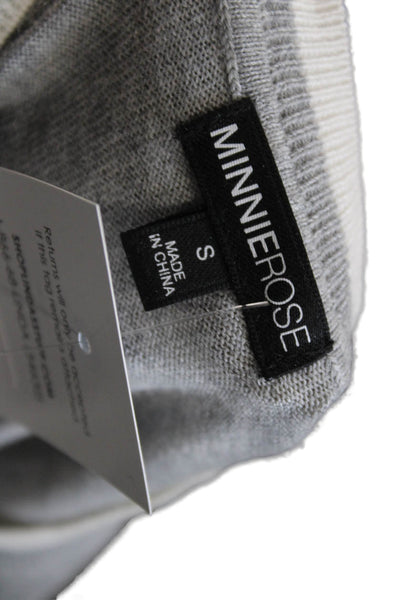 Minnie Rose Unisex Pullover Cashmere Sweater Gray Crew Neck Long Sleeve Size S