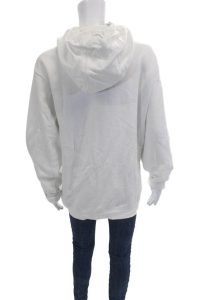Nike Unisex Pullover Hoodie White Drawstring Long Sleeve Cotton Blend Size XL