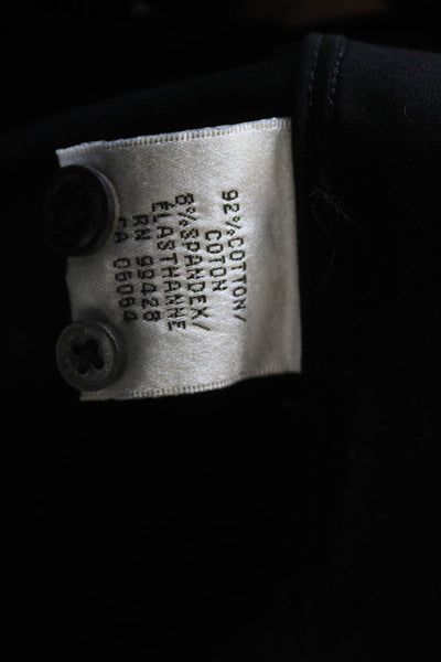 Bugatchi Mens Cotton Casual Button Down Shirt Solid Black Size M