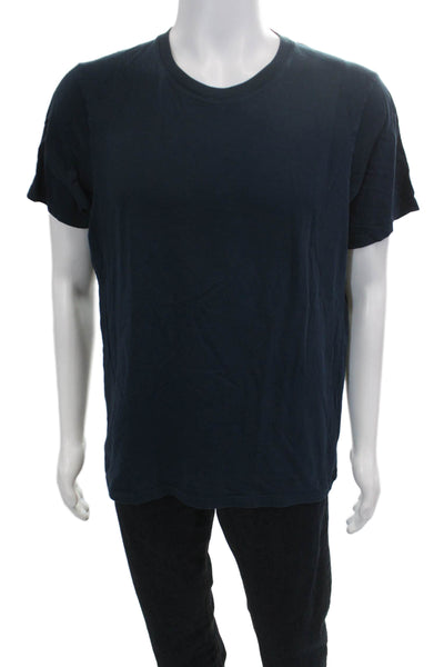 Uniqlo Mens Dark Blue Cotton Crew Neck Short Sleeve T-Shirt Size L