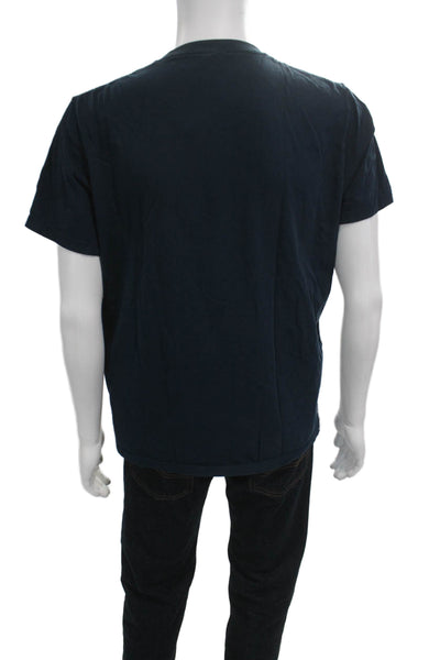 Uniqlo Mens Dark Blue Cotton Crew Neck Short Sleeve T-Shirt Size L