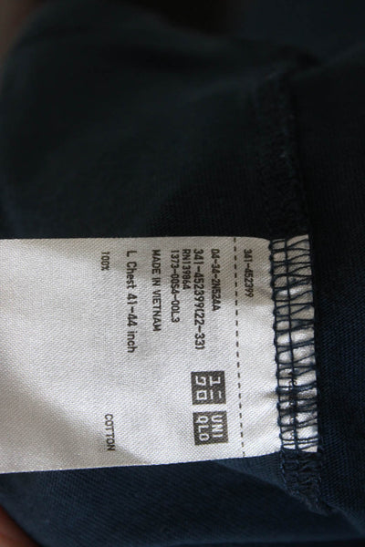 Uniqlo Mens Dark Blue Cotton Crew Neck Short Sleeve T-Shirt Size L