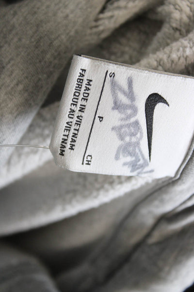 Nike Mens Pullover Hoodie Gray Graphic College Cotton Blend Long Sleeve Size S