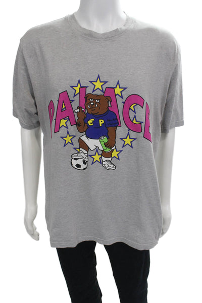 Palace Mens Cartoon Graphic T Shirt Gray Crew Neck Short Sleeve Size XL
