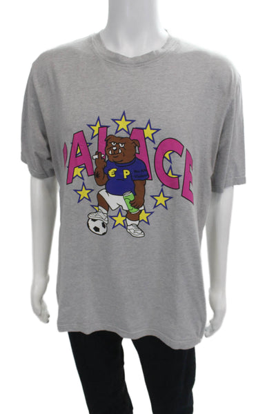 Palace Mens Cartoon Graphic T Shirt Gray Crew Neck Short Sleeve Size XL