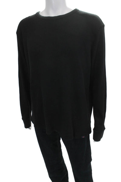 Faherty Mens Long Sleeve Black T-Shirt Crew Neck Size 2X
