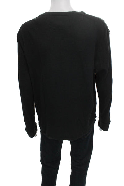 Faherty Mens Long Sleeve Black T-Shirt Crew Neck Size 2X