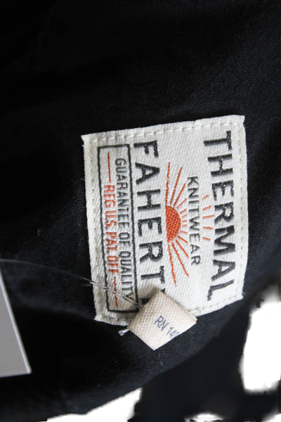 Faherty Mens Long Sleeve Black T-Shirt Crew Neck Size 2X