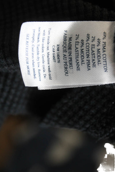 Faherty Mens Long Sleeve Black T-Shirt Crew Neck Size 2X