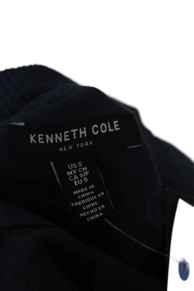 Kenneth Cole Unisex Bomber Military Jacket Dark Blue Cotton Blend Zip Size S