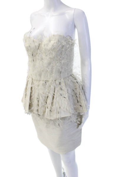 Jason Wu Women Sheath Dress Beige Sleeveless Size 6
