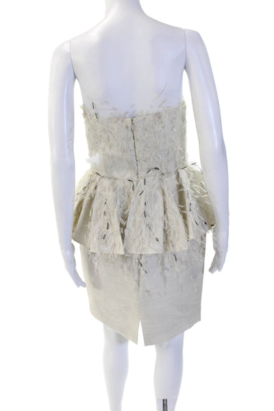 Jason Wu Women Sheath Dress Beige Sleeveless Size 6