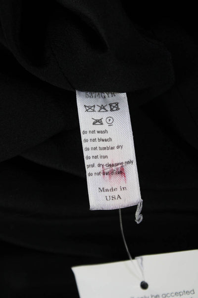 Carolina Herrera Women Black Sheath Dress Square Neck Short Sleeve Silk Size 6