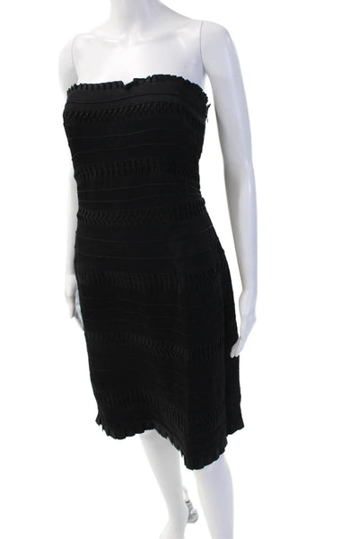 Temperley London Womens Bodycon Sheath Black Sleeveless Knee Dress Zip Size 8