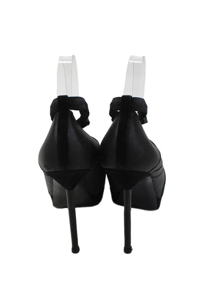 Yves Saint Laurent Womens Suede Divine 85 Ankle Booties Black Size 38.5 8.5