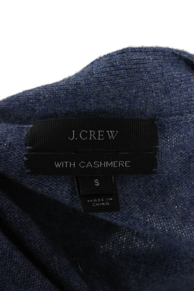 J Crew Unisex Cardigan V Neck Button Front Blue Wool Cashmere Size S