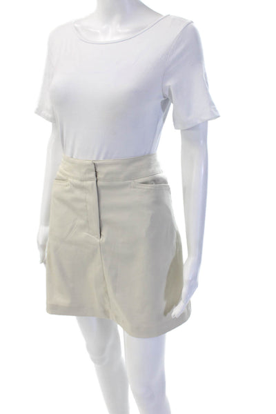 Tail Women Straight Pencil Skirt Beige Polyester Spandex Size S