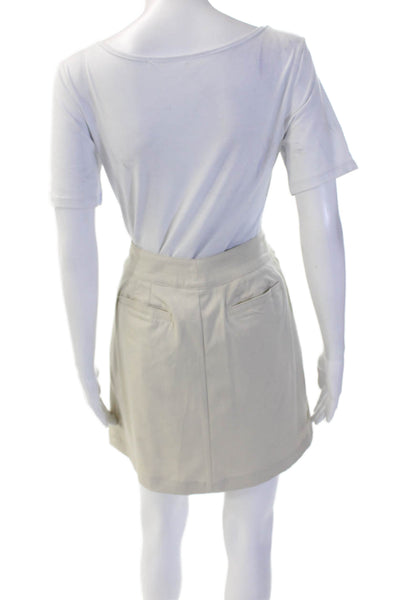 Tail Women Straight Pencil Skirt Beige Polyester Spandex Size S