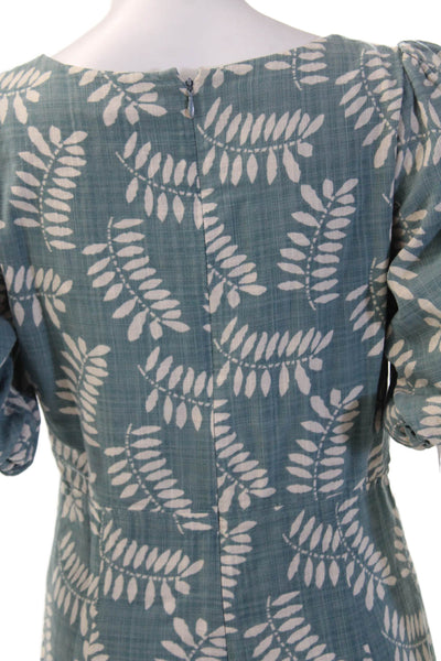 Parker Women Shift Floral Square Neck Short Sleeve Dress Green Size 8