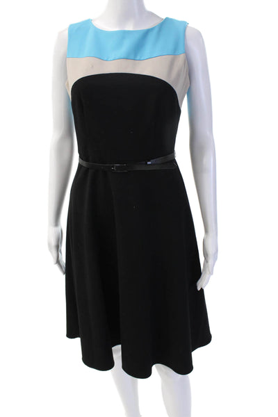 Calvin Klein Womens A-Line Fit Flare Dress Black Size 2