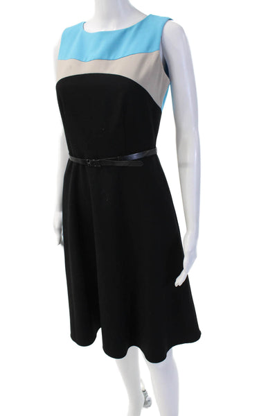 Calvin Klein Womens A-Line Fit Flare Dress Black Size 2