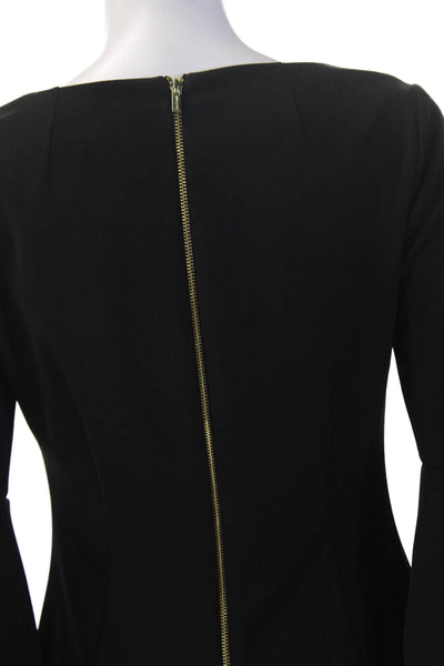 Calvin Klein Womens Sheath Dress Black Long Sleeve Knee Length Size 4
