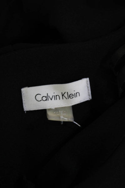 Calvin Klein Womens Sheath Dress Black Long Sleeve Knee Length Size 4