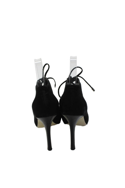 Cole Haan Womens Suede Tied Ankle Strap Pump High Heels Black Size 7