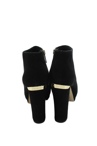 Michael Michael Kors Womens Suede Zippered Heeled Ankle Boots Black Size 7