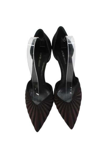 Giorgio Armani Womens Pointed Toe D'Orsay Pumps Brown Size 41 11