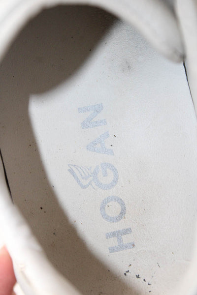 Hogan Womens Leather Lace-Up Casual Sneakers Solid White Size 7