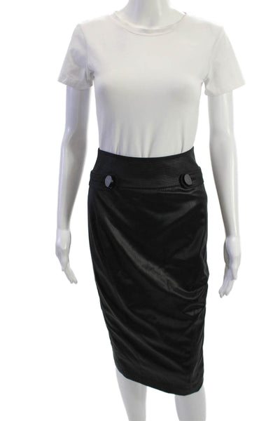 Y & Kei Women Straight Pencil Wool Black Skirt Size 40