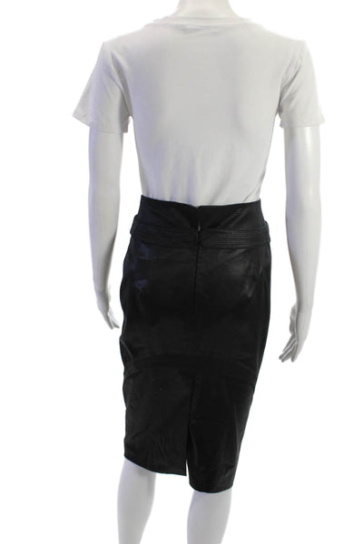 Y & Kei Women Straight Pencil Wool Black Skirt Size 40