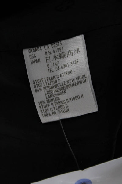 Escada Unisex Black Wool Mohair Collared Button Blazer Long Sleeve Size 38