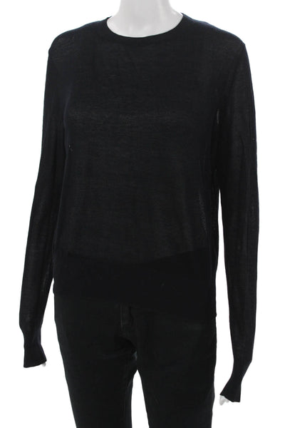 Vince Unisex Black Cotton Pullover Crew Neck Long Sleeve Size M
