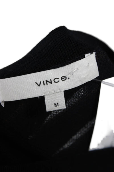 Vince Unisex Black Cotton Pullover Crew Neck Long Sleeve Size M
