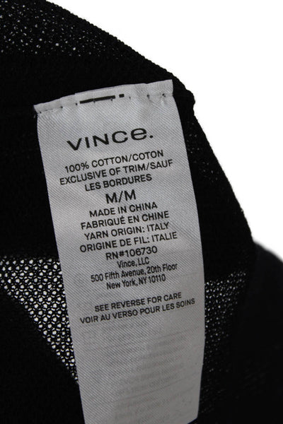 Vince Unisex Black Cotton Pullover Crew Neck Long Sleeve Size M
