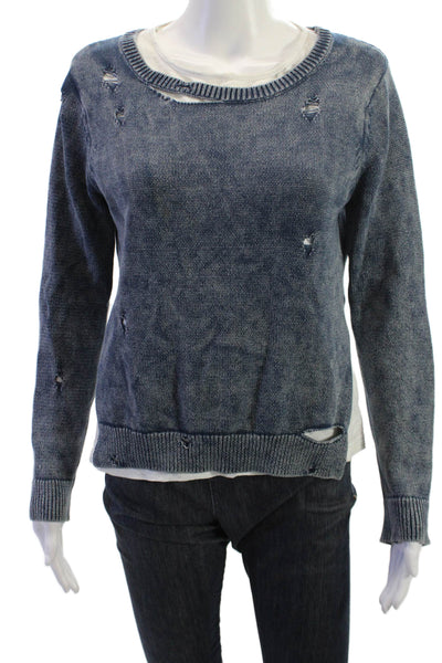Generation Love Unisex Pullover Sweater Dark Blue Cotton Long Sleeve Size S