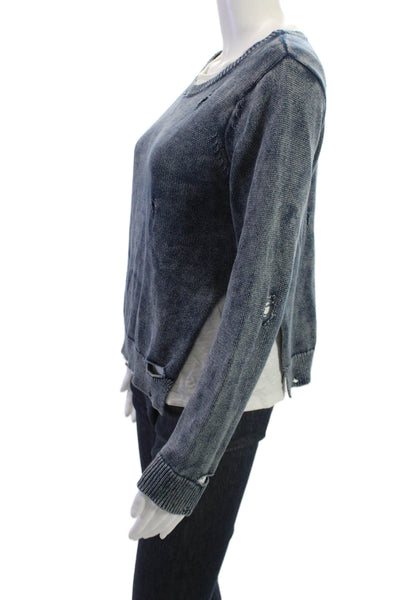 Generation Love Unisex Pullover Sweater Dark Blue Cotton Long Sleeve Size S