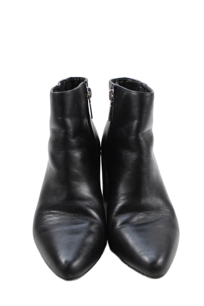 Blondo Womens Leather Pointed Toe Zippered Heeled Ankle Boots Black Size 6