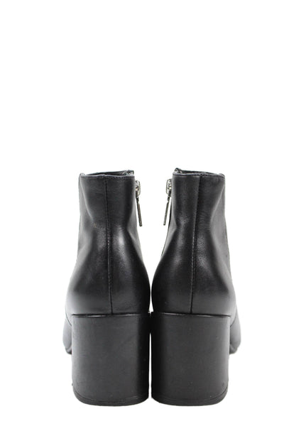 Blondo Womens Leather Pointed Toe Zippered Heeled Ankle Boots Black Size 6