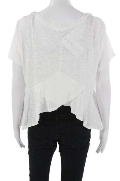 Goldie Womens Basic White Pima Cotton T-Shirt Short Sleeve Crew Neck Size L