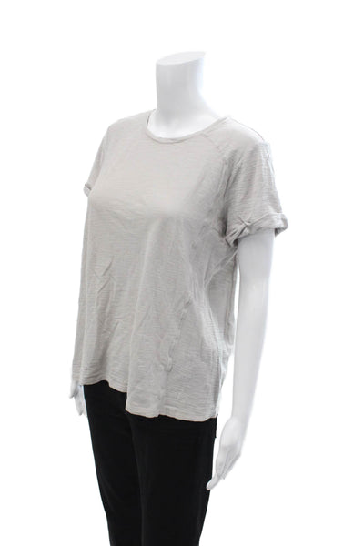 Vince Womens Basic Cotton Crew Neck Short Sleeve T-Shirt Beige Size M