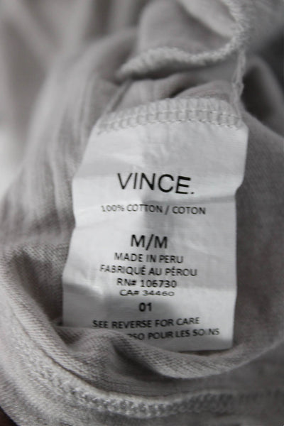 Vince Womens Basic Cotton Crew Neck Short Sleeve T-Shirt Beige Size M